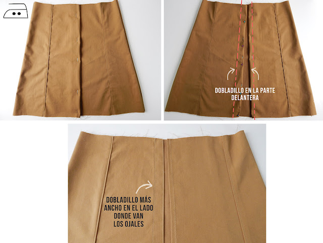 diy falda con botonadura frontal