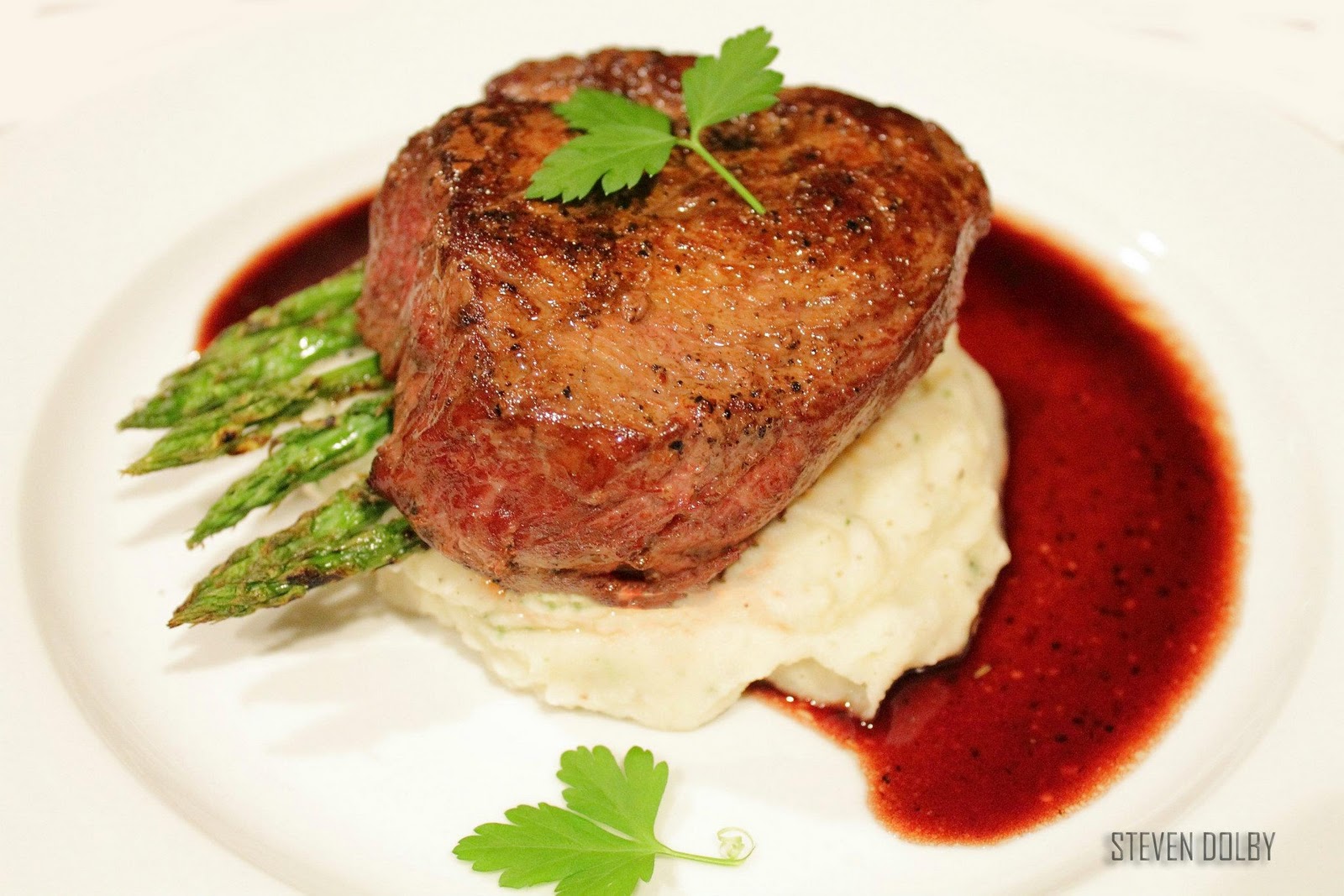 Fillet Steak with Red Wine Reduction by Steven Dolby
