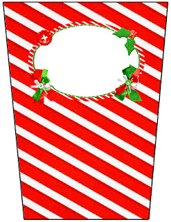 Navidad a Rayas: Etiquetas para Candy Buffet para Imprimir Gratis. Etiquetas para Imprimir Gratis de Navidad a Rayas.