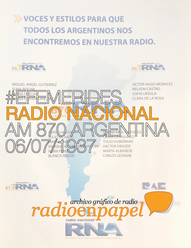 EFEMERIDES Radio Nacional Argentina Radio en Papel. Archivo