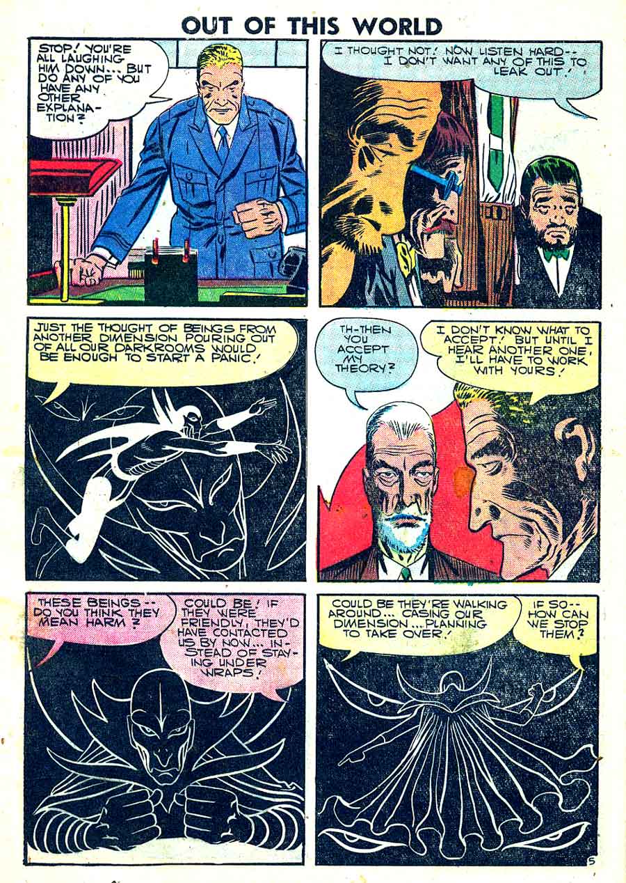 Out of This World v2 #4 charlton golden age comic book page art by Steve Ditko