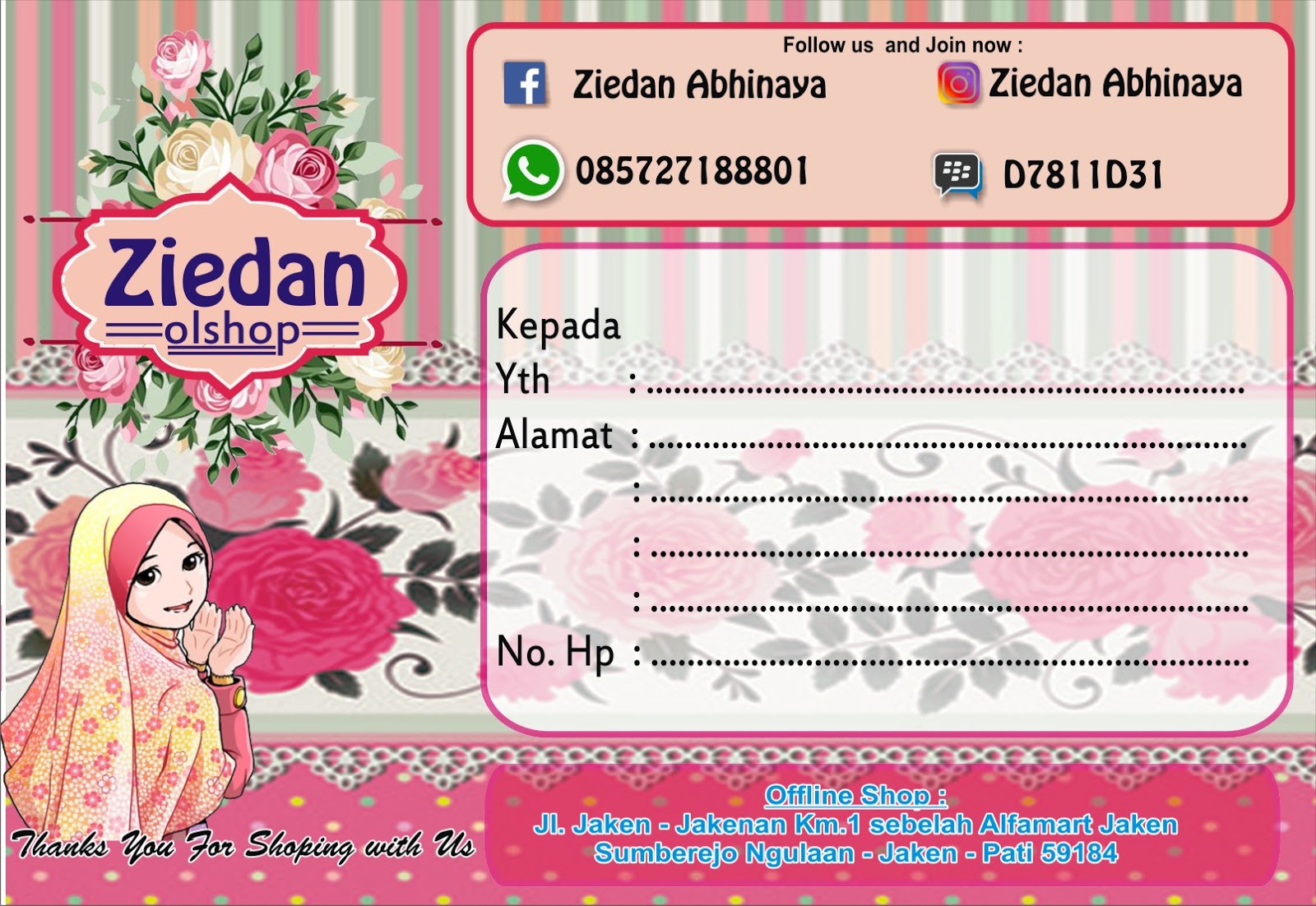 Kartu Olshop Kosong