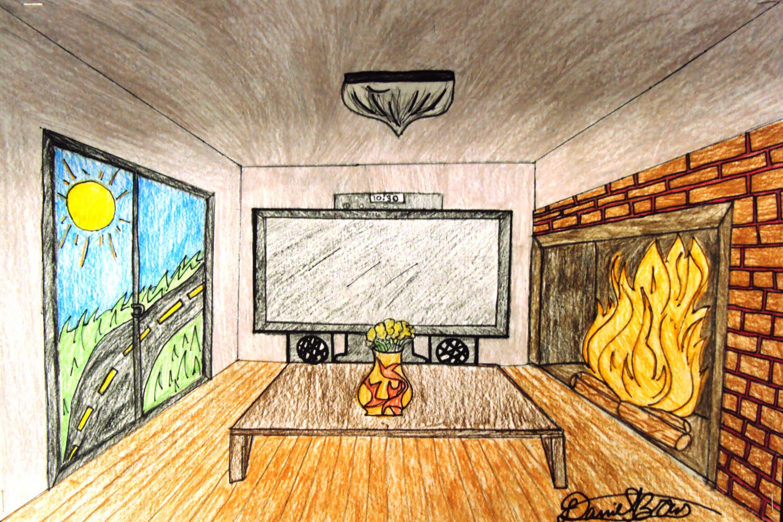 Art 1: One Point Perspective Room