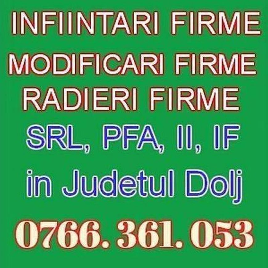 INFIINTARE FIRMA CRAIOVA (SRL, PFA) ACTE 2024 INFIINTARE