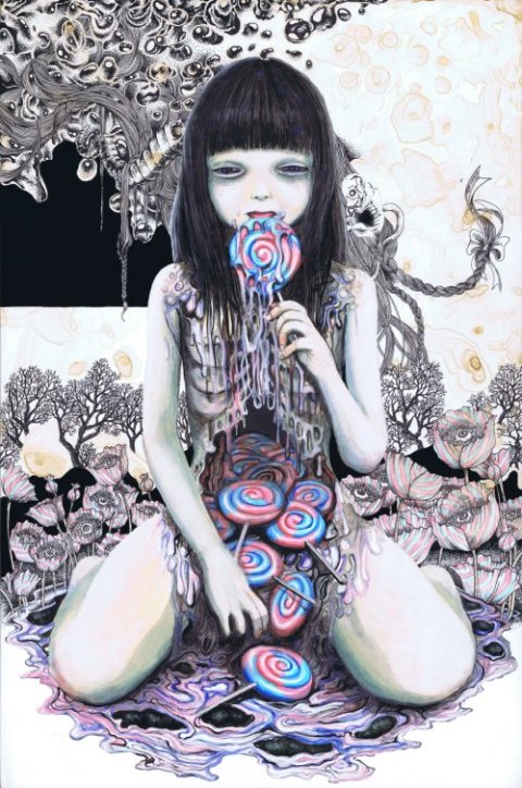 As ilustrações sombrias, surreais e com um toque de terror de Hiroko Shiina - C7 Hiroko Shiina C7 tumblr ilustrações surreais sombrias terror japonês mulheres morte sexualidade