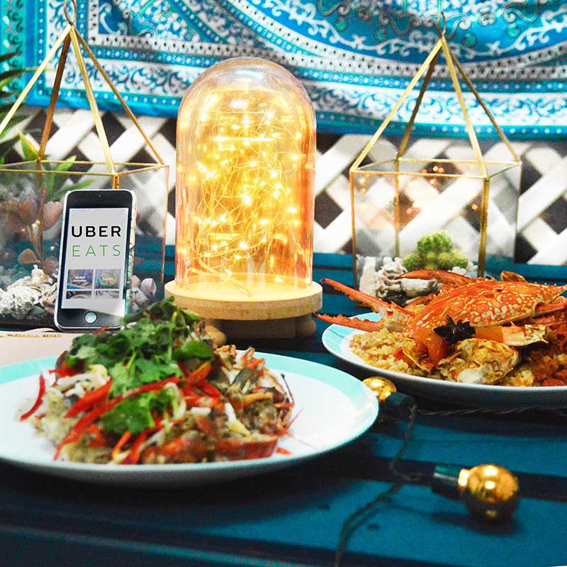 food flatlay with ubereats seafood from ochre and michael kors clutch food flatlay with ubereats seafood from ochre and michael kors clutch