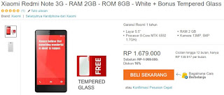 Harga Terbaru Xiaomi Redmi Note Bonus Tempered Glass Harga Terbaru Xiaomi Redmi Note Bonus Tempered Glass