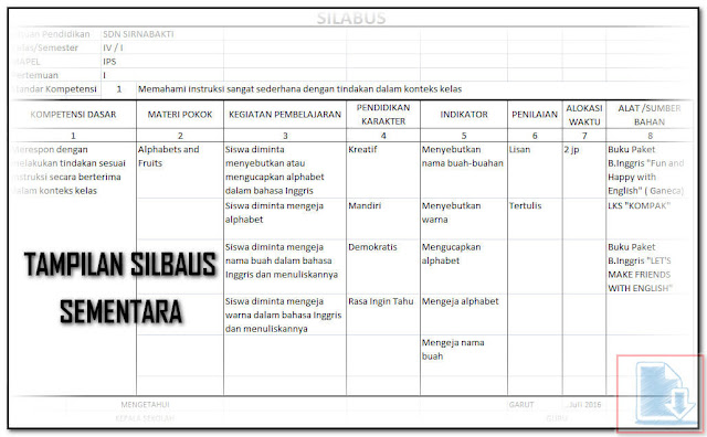 Aplikasi Cetak RPP Silabus Otomatis Format Excel.Xls Hasil Sementara Silabus Pada Aplikasi Cetak RPP Silabus Otomatis Format Excel.Xls