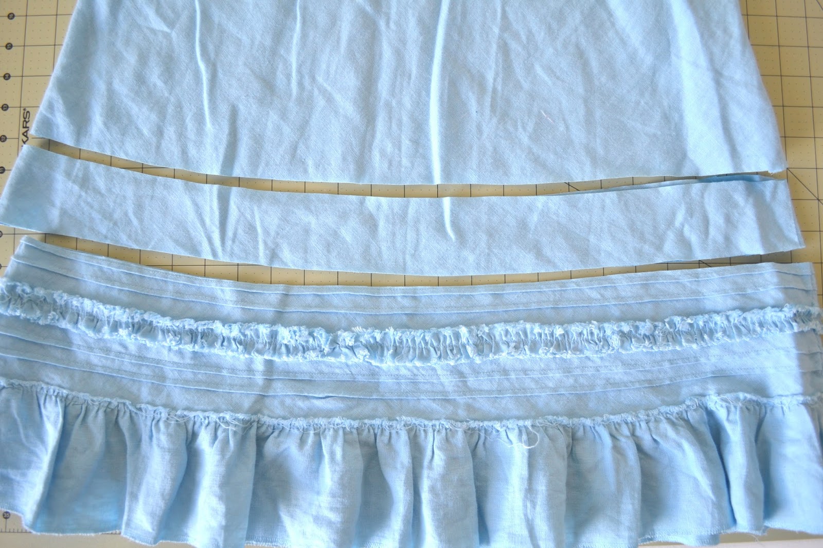 Tea Rose Home Refashion Long Skirt to Scalloped Edge Skirt