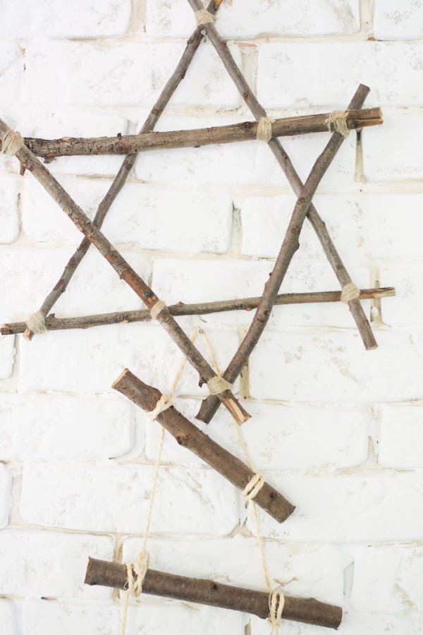 Árbol y estrella de Navidad con palos diy