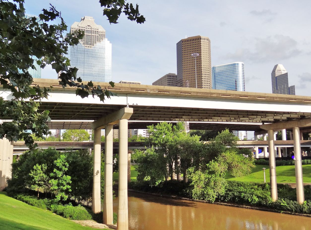 Houston in Pics Gulf Freeway (Interstate 45) bridge over Buffalo Bayou
