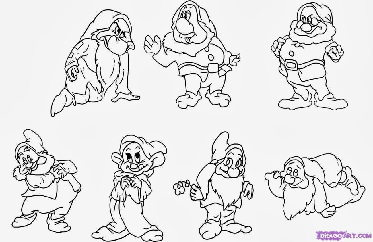 7 Seven Dwarfs Coloring Pages