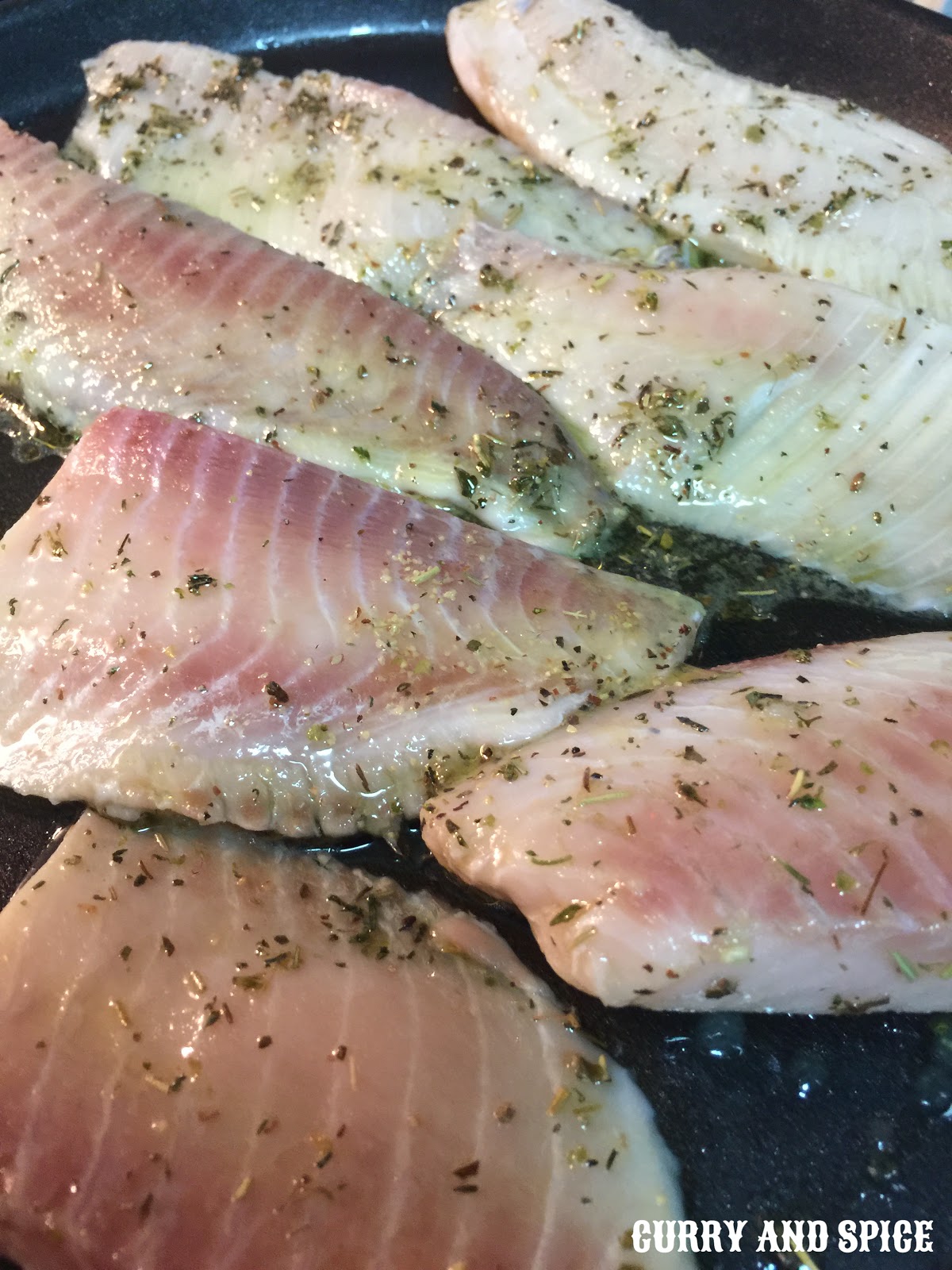 CURRY AND SPICE LEMON CORIANDER RICE N MIXED HERBED GRILLED FISH