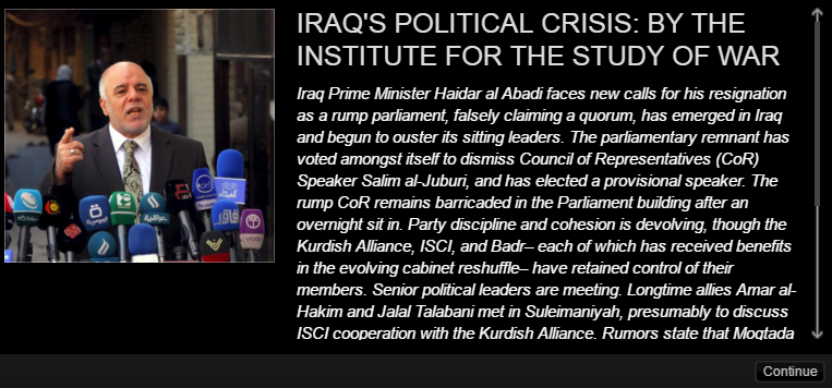 ISW's Interactive Timeline of the Iraqi Political Crisis