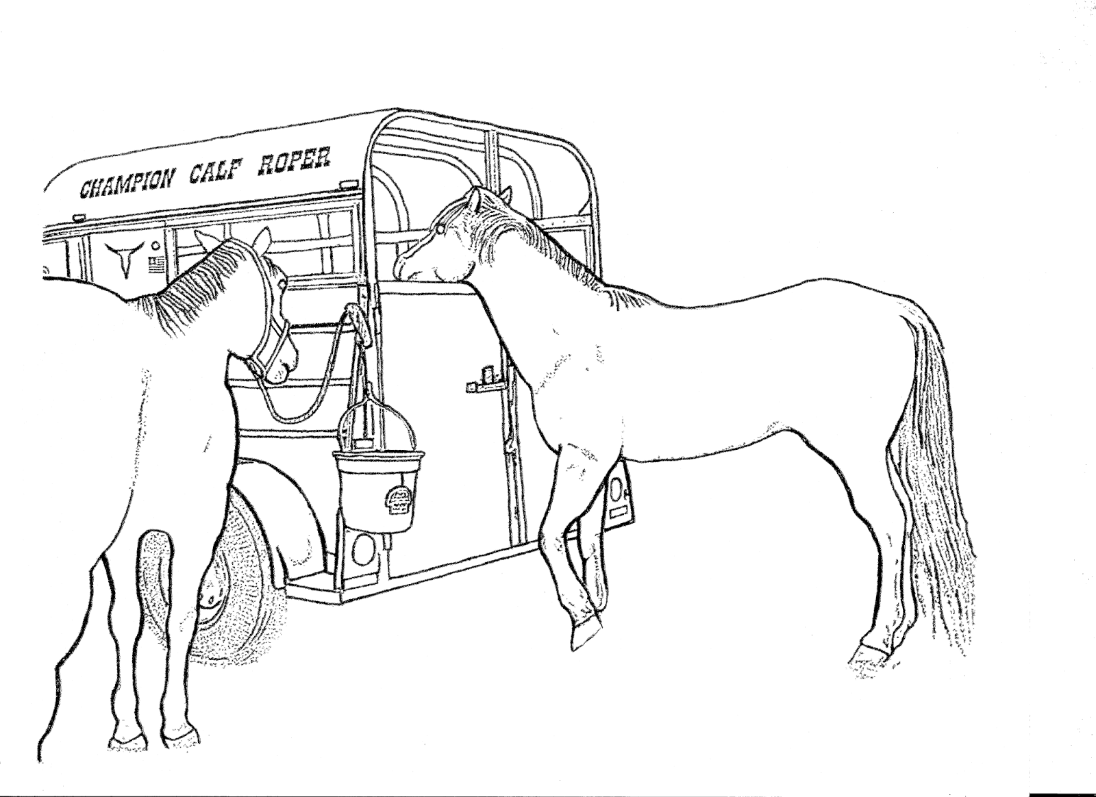 RODEO COLORING PAGES Two Horse Trailer Color Page By DANCING COWGIRL RODEO COLORING PAGES Two Horse Trailer Color Page By DANCING COWGIRL