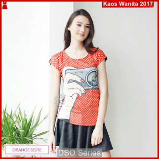E1DSO Kaos Wanita Kamera Selfi Oranye Keren Bj00E1