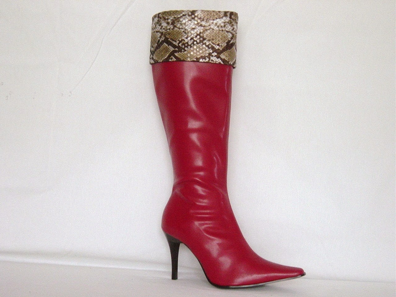 snakeskin boots tan