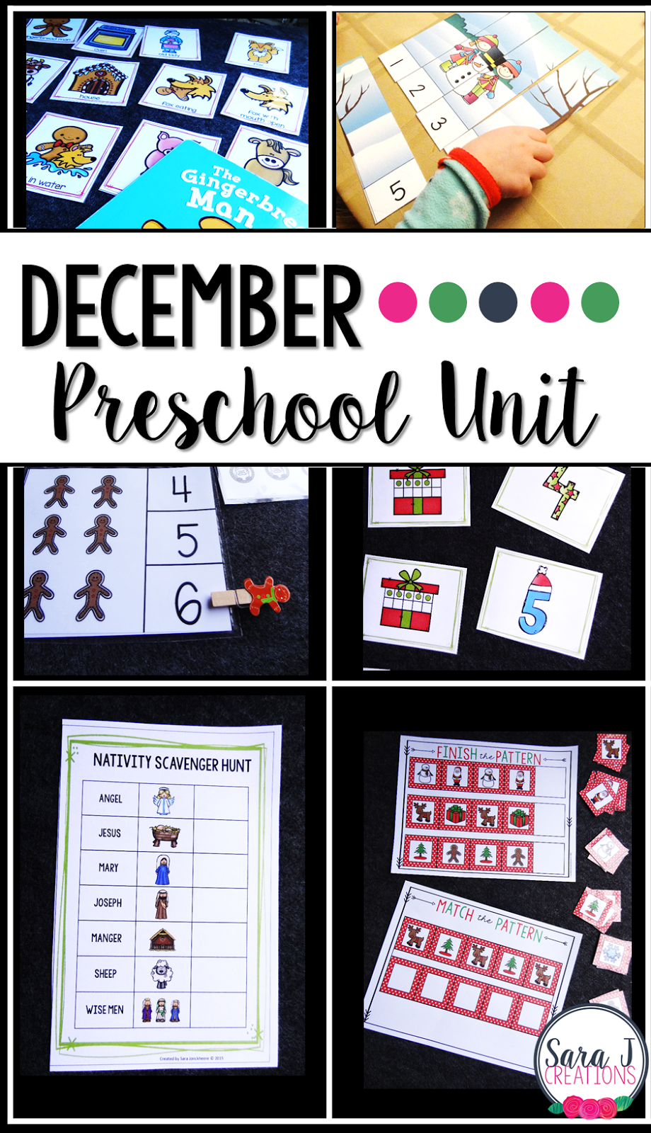 Preschool and kindergarten activities with a Christmas theme.Practice patterning, letter and number identification, counting, sequencing and more! 