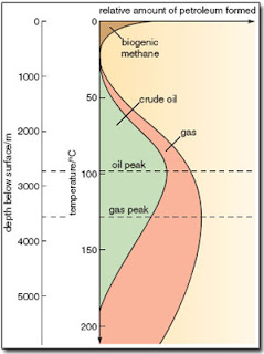depth - petroleum formed