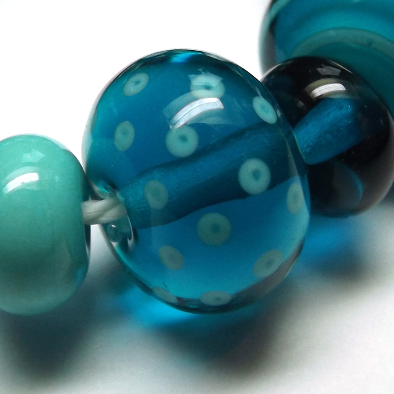 Lampwork glass beads made with CiM 'Marine'
