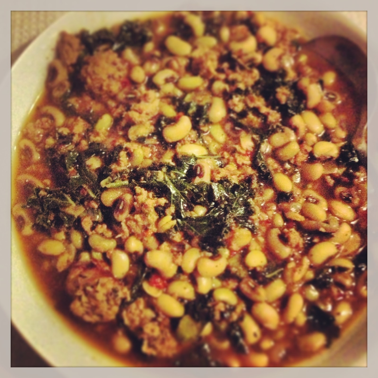 Sausage, Kale and Black Eye Bean Soup YummyMetz