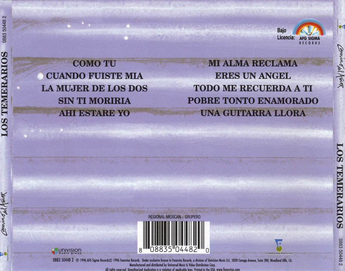 MUSICAL LOS TEMERARIOS CAMINO DEL AMOR MUSICAL LOS TEMERARIOS CAMINO DEL AMOR