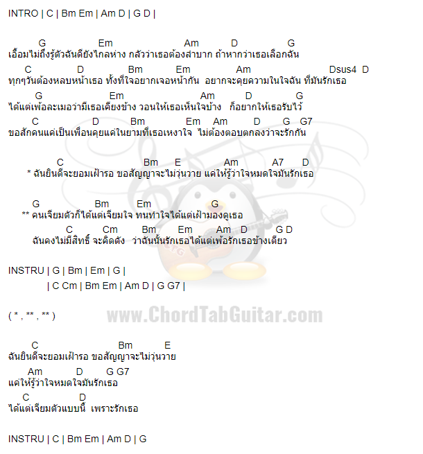 คอร์ดเพลง คอร์ดเพลง คนเจียมตัว - So Cool