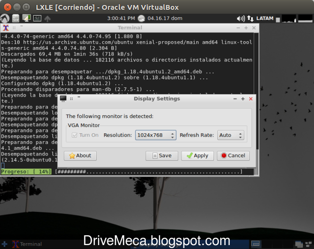 DriveMeca instalando LXLE paso a paso