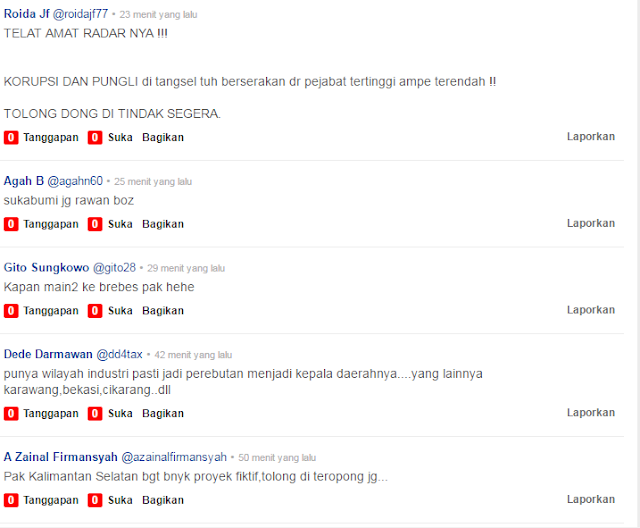 Banten Masuk Radar KPK, Netizen Berbagai Kota Banten Masuk Radar KPK, Netizen Berbagai Kota