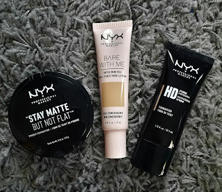NYX Professional Makeup foundation Stay matte but not flat Bare with me Skin Veil HD photogenic
