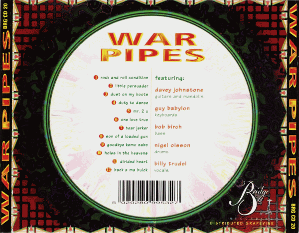 WAR PIPES - Warpipes (1991-2000) Holes In The Heavens back cover