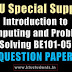 Question Paper for Introduction to Computing and Problem Solving BE101-05 Special Supplementary Exam Aug/Spt 2016