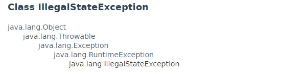 Demo of IllegalStateException | java.lang package