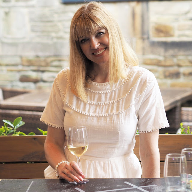 What Lizzy Loves & Other Stories cream pompom midi dress