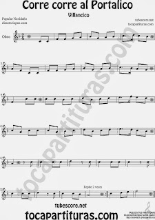 Partitura de para Oboe Canción de Navidad Christmas Song Sheet Music for Oboe Music Scores