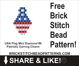 Free patriotic brick stitch seed bead earring pattern printable pdf.
