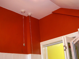 Freshly painted walls and ceiling