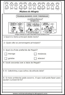 Tirinha Atividade com tirinha