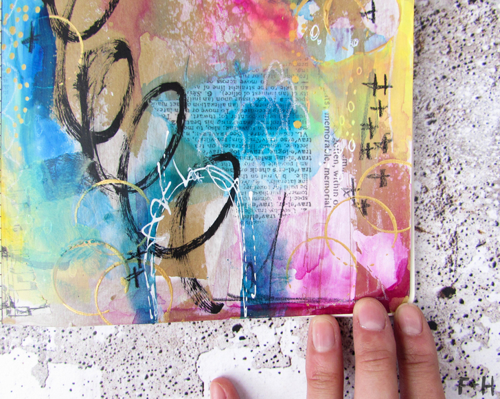 diy painted moleskine notebook art journal cover