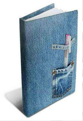 capa-caderno em tecido - jeans