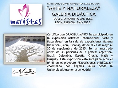 Certificado de Participación "Arte y Naturaleza Proyecto enREDadas"
