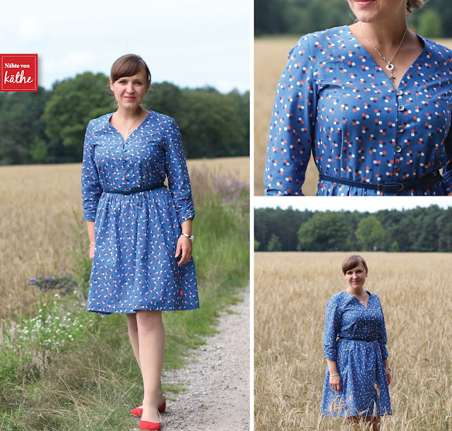 Irenes Kleid von Lotte & Ludwig Irenes Kleid von Lotte & Ludwig, Brush-Drops in blau von Lila-Lotta, erhältlich bei Swafing-Fachändlern
