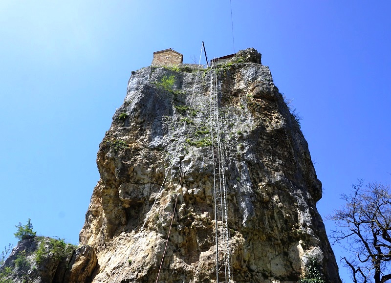 Katskhi Pillar, Georgia - A Monk Who Lives At The Top Of 130 Feet High Rock To Get Closer To God