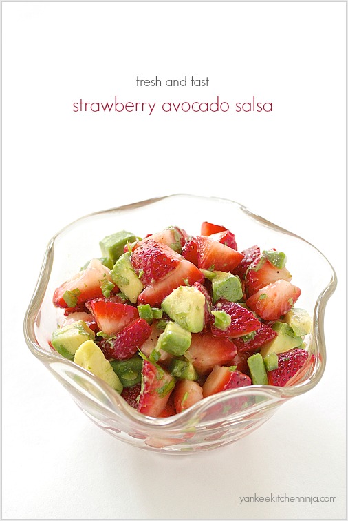 Fresh and fast strawberry avocado salsa