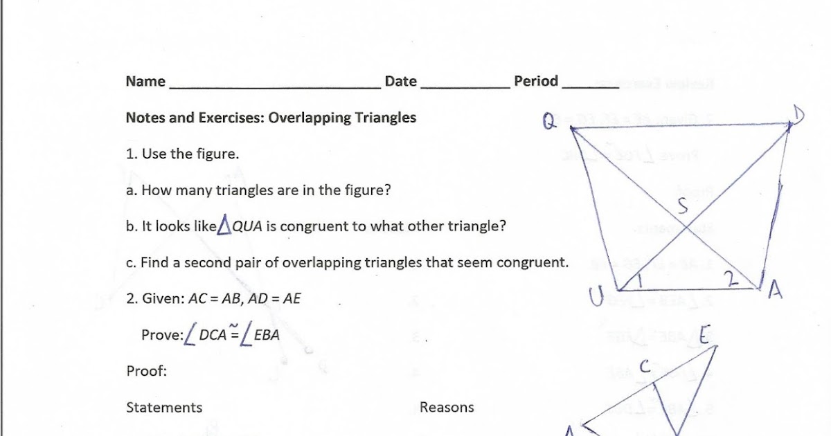 Geometry, Common Core Style Lesson 74 Overlapping Triangles (Day 74)