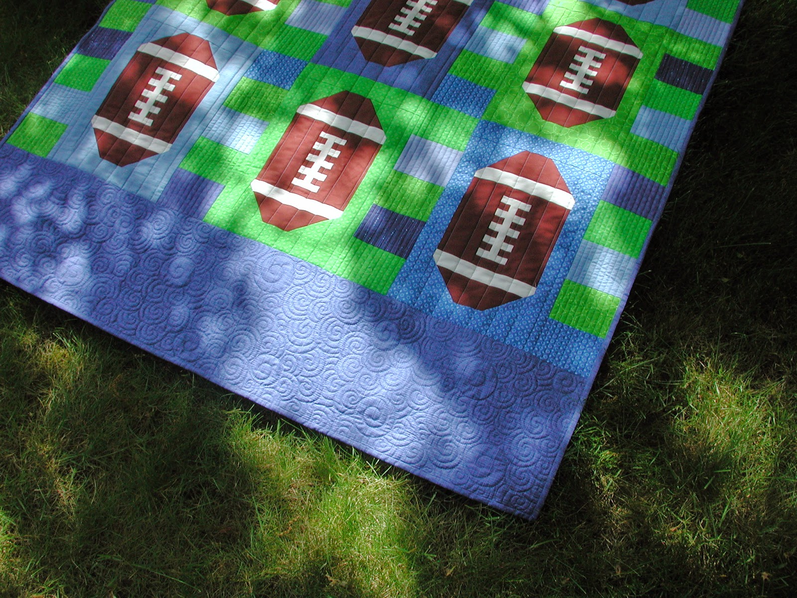 Murdock Manor Baby Stout's Football quilt