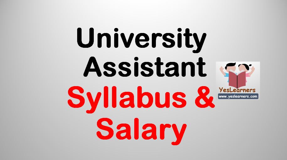 University Assistant 2019 - Syllabus, Qualification & Salary