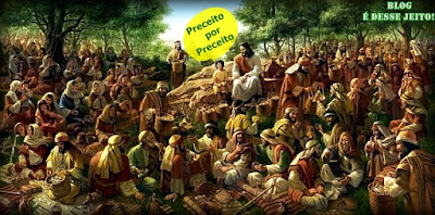 Imagem do nosso SENHOR e SALVADOR, JESUS declarando o "Sermão da Montanha"