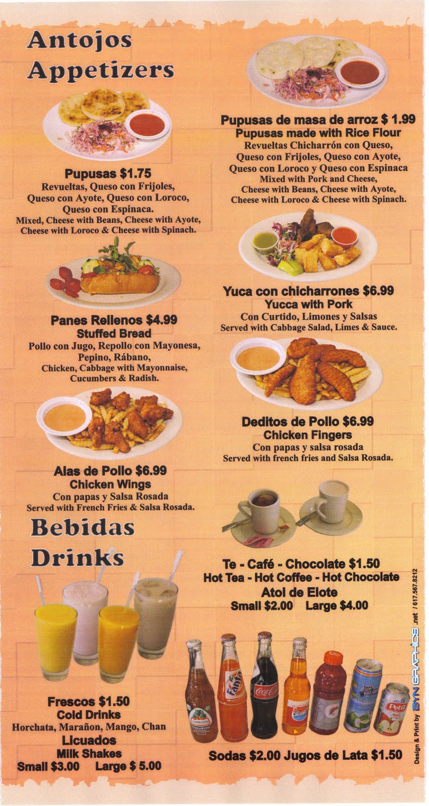 Latinos Restaurant Menu Latinos Restaurant Menu