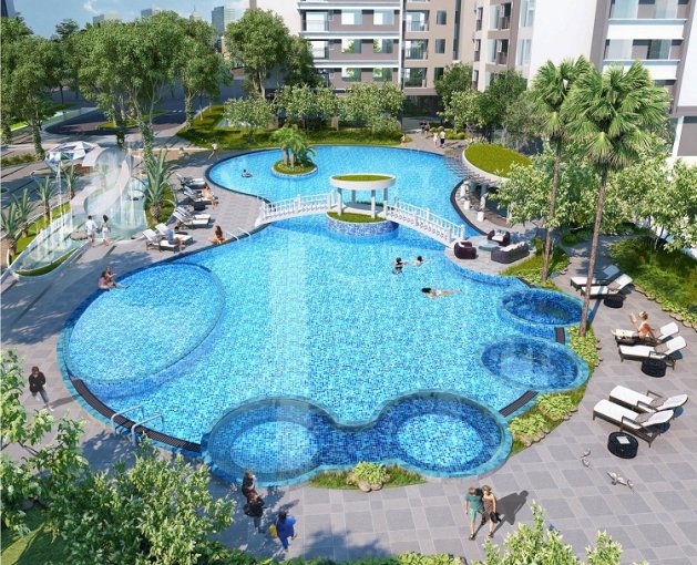 Hồ bơi đạt tiêu chuẩn OLIPIC rộng 1000m2 tại An Bình City